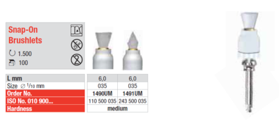 White, brush, snap-on L: 6,0 mm, Size: 035 mm