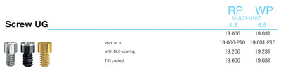 Screw UG Multi-unit RP/4.8 with DLC-coating