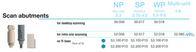 Scan abutment for intra-oral scanning NP 3.3, yellow