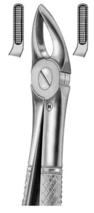 fig.30, English pattern, s protukliznim držanjem, gornje korijenske and incisors, s obje strane